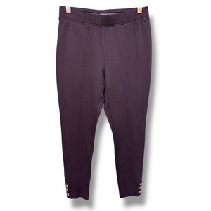 NWT. Talbots Black Ponte Ankle Pants with Button Hem. Size small petite